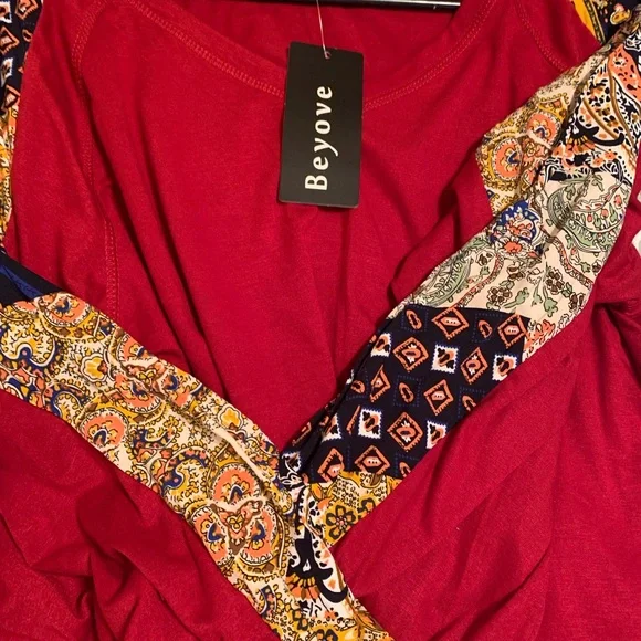 NWT BEYOVE - WMS TOP LONG SLEEVES V NECK size large - Picture 12 of 14